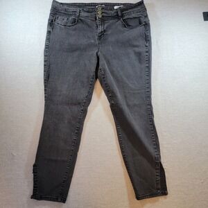 De La Luz Midrise Sculpting-Skinny Jeans Womens 20W Black Good Split Hem Stretch